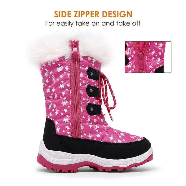 Kids Winter Snow Boots - PINK - 3